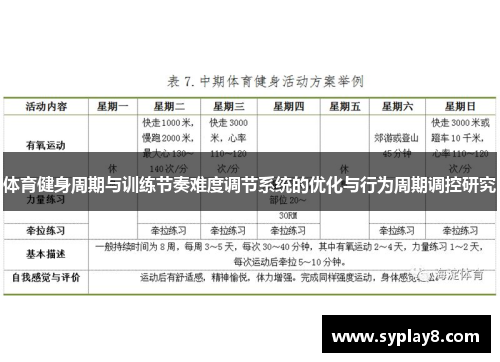 体育健身周期与训练节奏难度调节系统的优化与行为周期调控研究